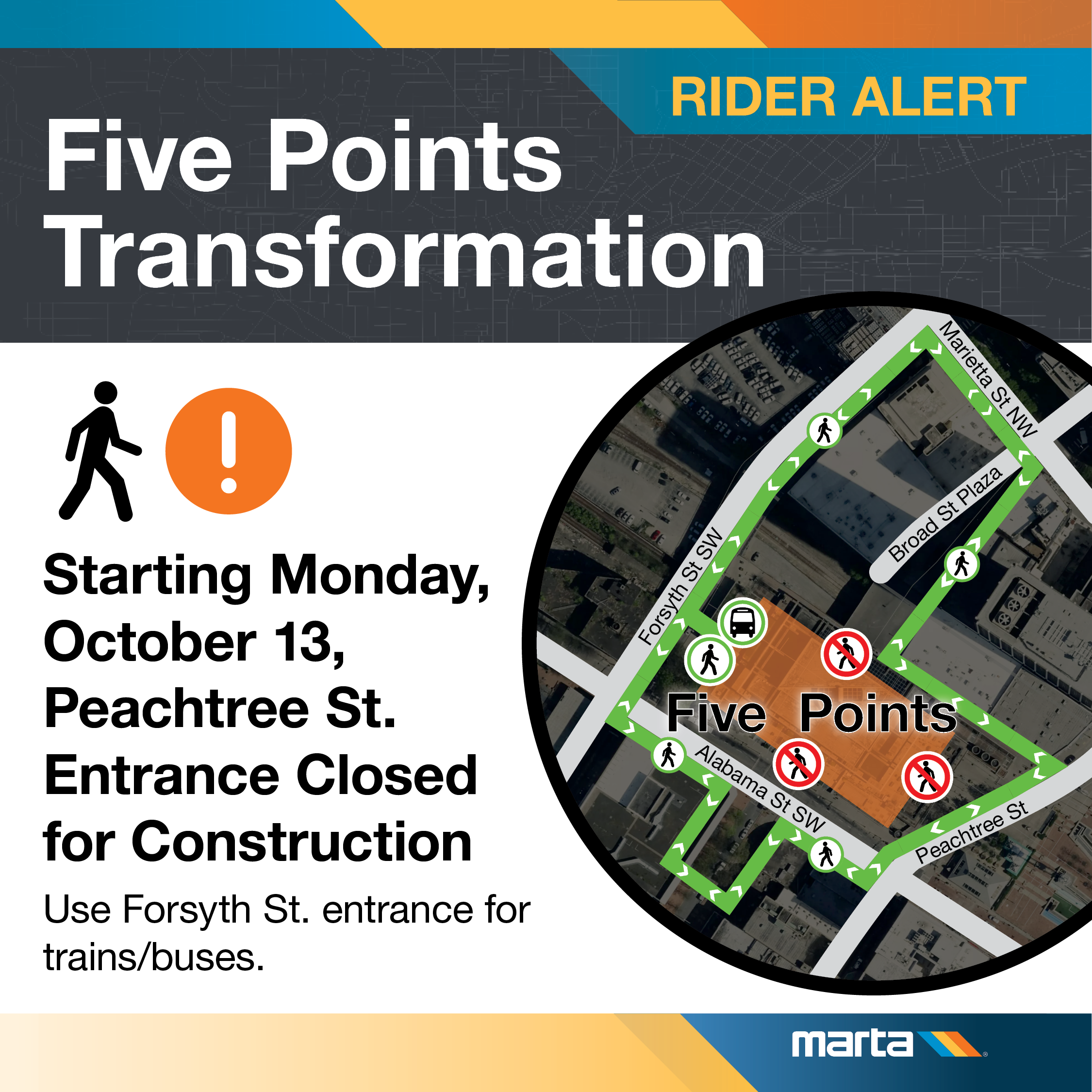 Peachtree Entrance Closure Social Graphic
